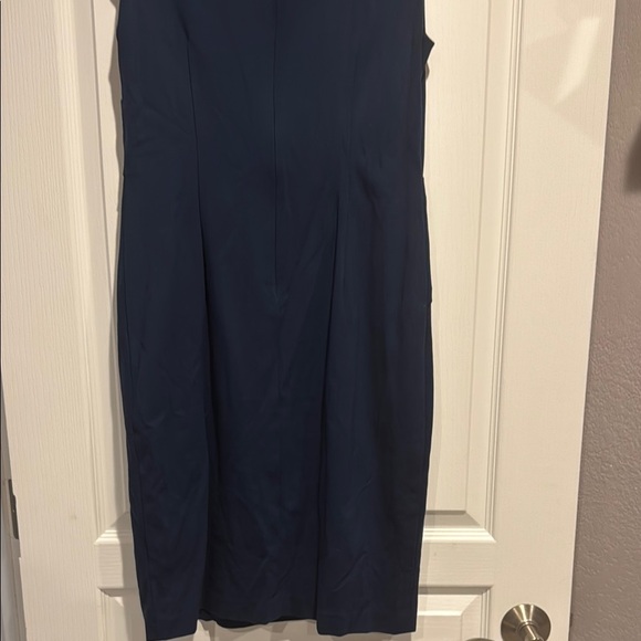 Adrianna Papell Blue Ruched Sheath Midi Dress - Picture 8 of 8